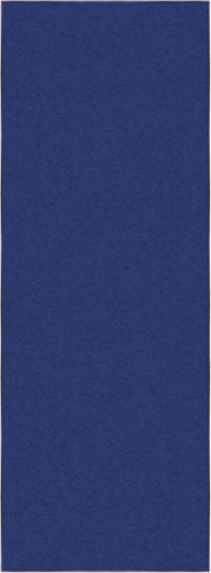 Machine Washable Modern Solid Design Non-Slip Rubberback 2x6 Traditional Runner Rug for Hallway, Kitchen, Bedroom, Living Room, 2'2" x 6', Navy