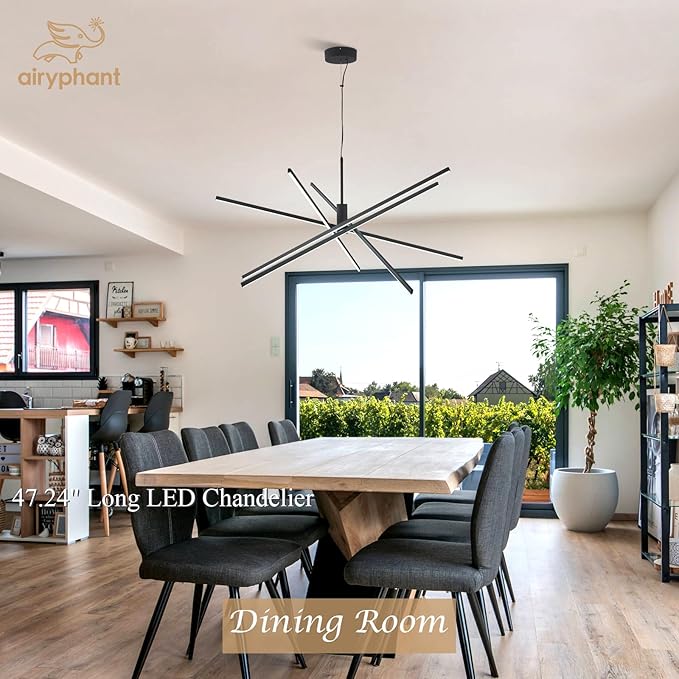 Modern 47-inch Big Chandelier for High Ceiling, Large Foyer Chandelier for Living Room Foyer Dining Room Ceiling Lighting Fixture for Staircase,85W