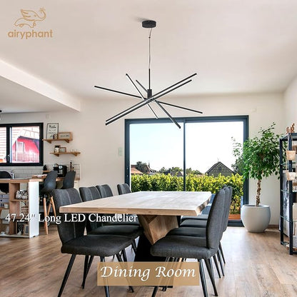 Modern 47-inch Big Chandelier for High Ceiling, Large Foyer Chandelier for Living Room Foyer Dining Room Ceiling Lighting Fixture for Staircase,85W