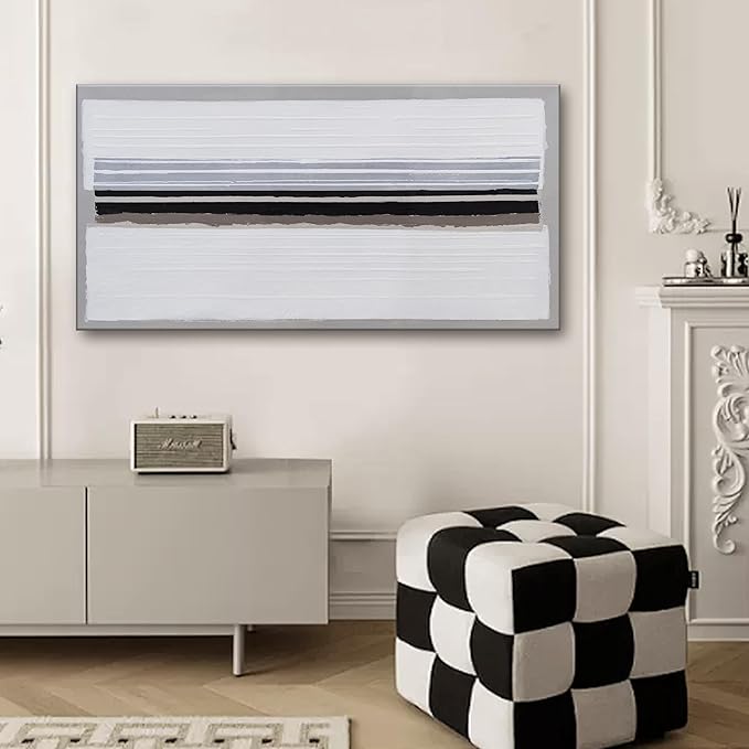Black and White Canvas Wall Art Decor Modern Wall Decor Home paintings Decor Wall Art Prints Minimalist Stripes Artwork for Living Room Wall Bedroom Kitchen Office Decor 20"×40"