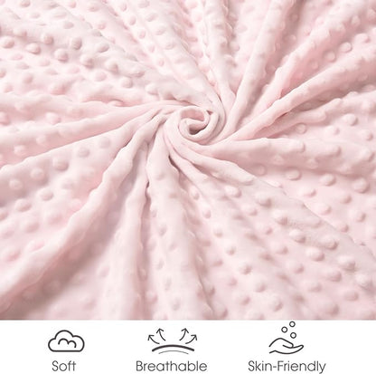 Minky Baby Throw Blanket for Girls, 50x60 Inches Soft Lightweight Micro Fleece Blanket with Double Layer, Dotted Backing, Breathable Receiving Blanket for Newborns, Floral Flowers