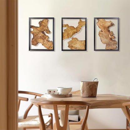 NAHARO Modern Wood Wall Decor- Natural wood Handcrafted Rustic Charm for Your Home - Perfect for Living Room, Bedroom,Kitchen,or Office