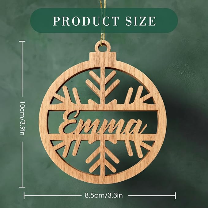 Personalized Name Ornaments for Christmas Tree-Personalized Wooden Christmas Ornaments 2025, Custom Ornaments for Christmas Tree & 1-5 Styles