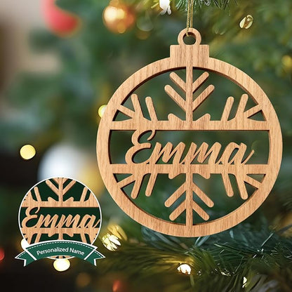 Personalized Name Ornaments for Christmas Tree-Personalized Wooden Christmas Ornaments 2025, Custom Ornaments for Christmas Tree & 1-5 Styles