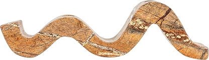 Bloomingville Marble Wave Double Taper Candle Holder, Brown Forest