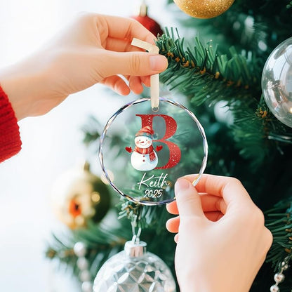 Name Ornaments for Christmas Tree, Personalized Christmas Ornaments 2025, Custom Initial Ornaments Letter Keepsake Gifts, Xmas Tree Decorations, Stocking Name Tags