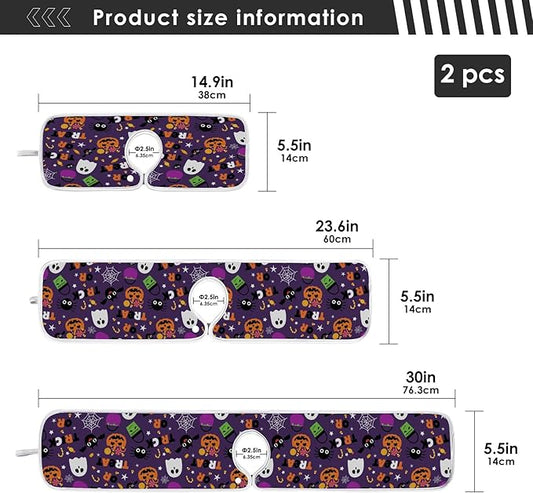 Happy Halloween Purple Faucet Sink Mat for Kitchen 2 Pack Spooky Ghost Pumpkin Bat Witch Bathroom Drying Mat Absorbent Splash Water Catcher Mats Microfiber Cloth Drip Protector Splash Pad 30x5 Inches