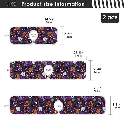 Happy Halloween Purple Faucet Sink Mat for Kitchen 2 Pack Spooky Ghost Pumpkin Bat Witch Bathroom Drying Mat Absorbent Splash Water Catcher Mats Microfiber Cloth Drip Protector Splash Pad 23x5 Inches