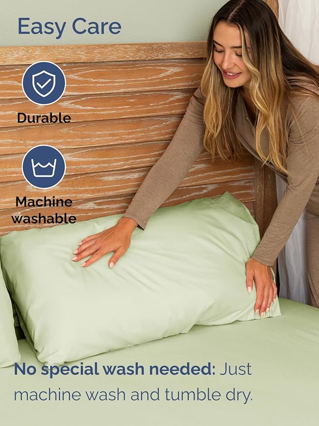 Extra Deep King Sheet Set - 6 Piece Breathable & Cooling Sheets - Hotel Luxury Bed Sheets Set - Easy & Secure Fit - Soft, Wrinkle Free & Comfy Sheets Set - Light Sage Sheet Set with Extra Deep Pockets