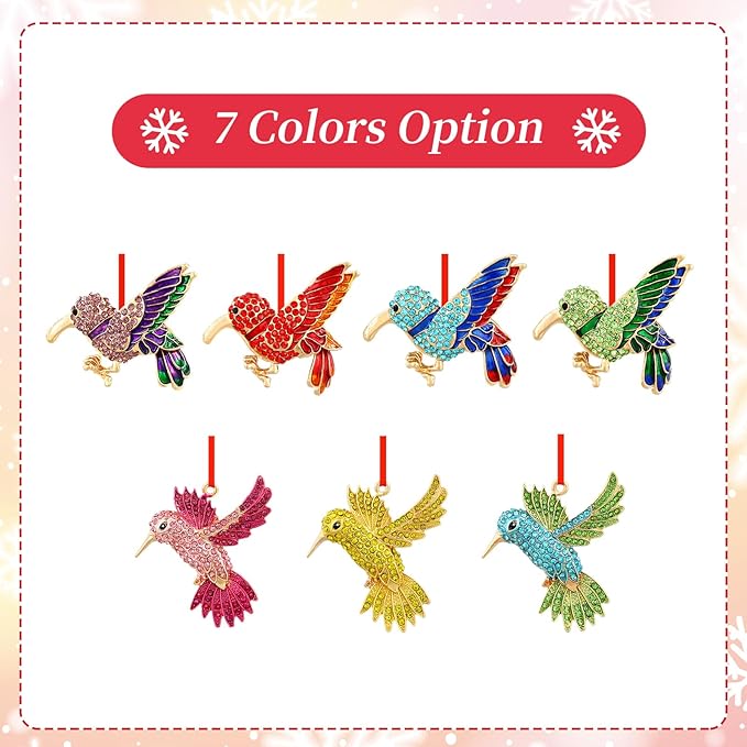 PETCEE Bird Ornaments for Christmas Tree - Purple Hummingbird Christmas Ornaments Christmas Tree Home Decor Hummingbird KeepsakeGifts for Women Friend Mother Wife Co Worker Daughter