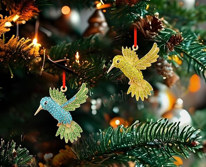 PETCEE Hummingbird Ornaments for Christmas Tree - Gold Bird Christmas Ornament Metal Hummingbird Ornaments Hanging Decor Keepsake Gifts for Women Mother Wife Grandma Friends