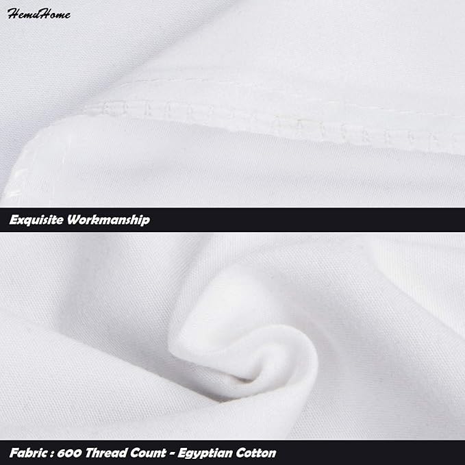 Euro Shams Pillow Covers 20" x 26" 2 Pack No Insert 600 Thread Count 100% Egyptian Cotton Square Throw Pillowcovers Smooth Feel Pillow Sham for Bedroom, Hotel, Home Decor Cushion Cover White