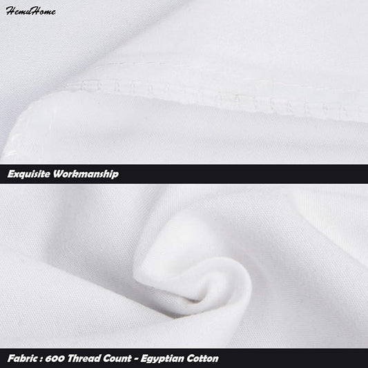 Euro Shams Pillow Covers 20" x 26" 2 Pack No Insert 600 Thread Count 100% Egyptian Cotton Square Throw Pillowcovers Smooth Feel Pillow Sham for Bedroom, Hotel, Home Decor Cushion Cover White