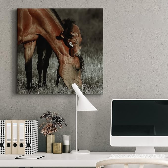 Canvas Wall Art Animals Theme for Home Décor, Unbroken Bond Wall Art, Ready to Hang, 16'' x 16''