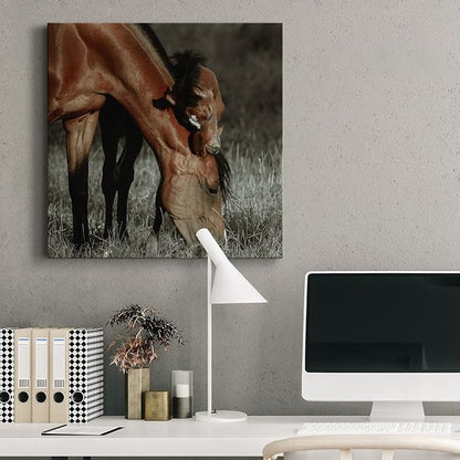 Canvas Wall Art Animals Theme for Home Décor, Unbroken Bond Wall Art, Ready to Hang, 16'' x 16''