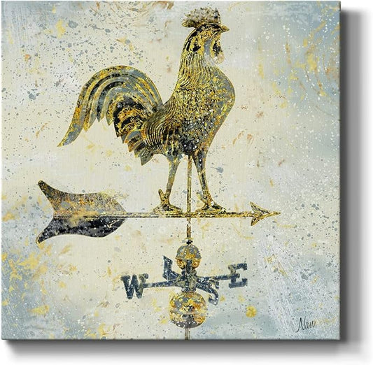 Canvas Prints Wall Art Animals Painting for Wall Décor, Americana Rooster Wall Art, Ready to Hang, 32'' x 32''