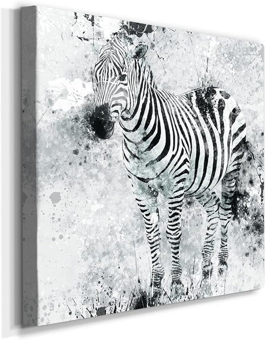 Canvas Wall Art Animals Theme for Home Décor, Zebra I Wall Art, Ready to Hang, 16'' x 16''