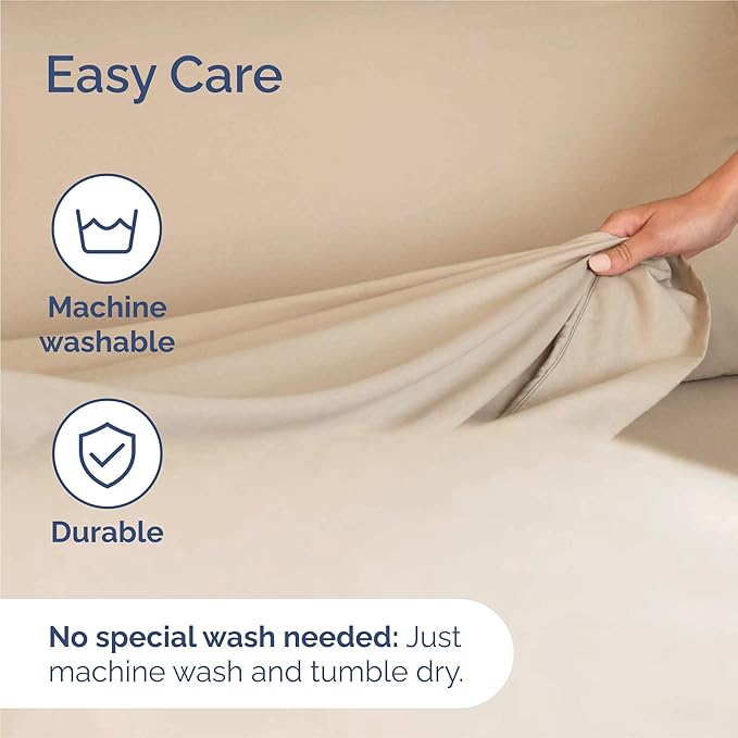 CGK Linens Split King 7 Piece Sheet Set - Cooling Sheets for Hot Sleepers - Hotel Luxury Bedding Set with 8-16 Inch Deep Pockets - 1 Flat & 2 Fitted & 4 Pillowcases - Soft & Wrinkle Free - Split King