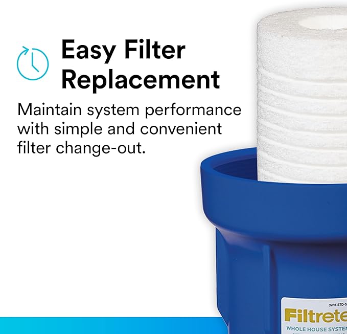 Filtrete Standard Capacity Whole House Grooved Water Filter, 5 Microns, Universal Filter, Sump Style Drop-In Filter, 2-Filters (4WH-STDGR-F02)