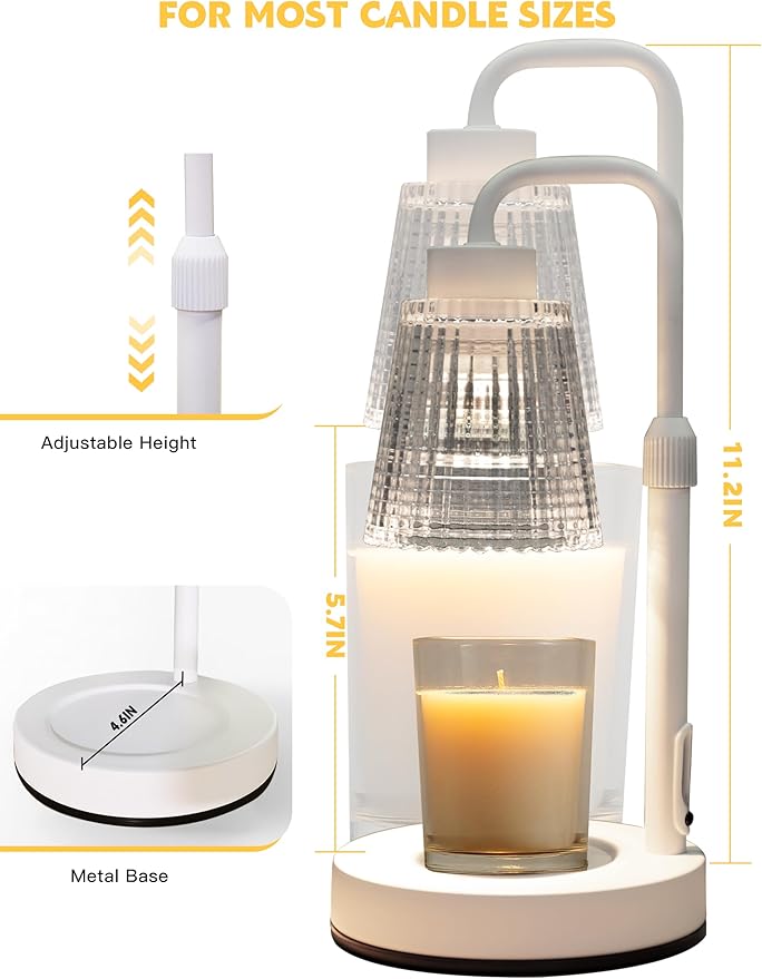Candle Warmer Lamp with Timer Dimmable, Adjustable Height, House Warming Gifts New Home Room Decor, Birthday Gifts for Women Mom, from Daughter Wife Son