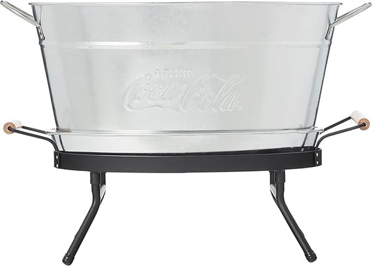 Tablecraft Coca-Cola Galvanized Beverage Tub Set, 6 Gallon