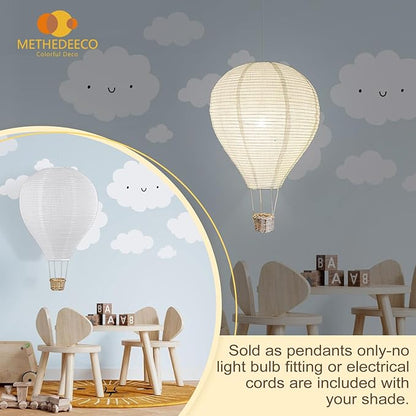 2PCS Hot air balloon lampshade Hanging decor 14inch pendant light shade Gifts for kids Nursery kids living room chandelier new born baby room decor party decoration