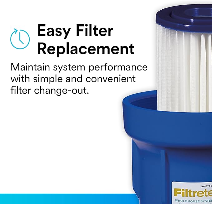 Filtrete Standard Capacity Whole House Pleated Replacement Water Filter 3WH-STDPL-F02, 2 pack, for use with 3WH-STD-S01 System