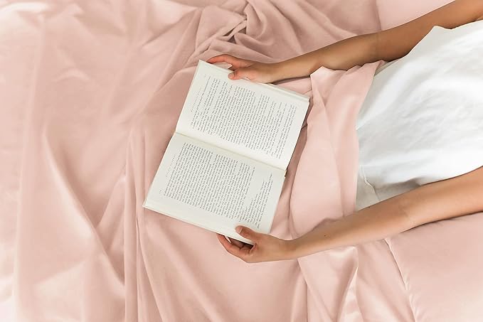 CGK Linens Twin 4 Piece Sheet Set - Cooling Sheets for Hot Sleepers - Hotel Luxury Bedding Set with 8-16 Inch Deep Pockets - 1 Flat & 1 Fitted & 2 Pillowcases - Soft and Wrinkle Free - Lavender Pink
