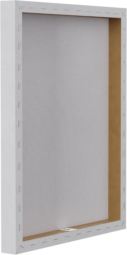 Stupell Industries The Stupell Home Decor Collection Fleur de Lis Powder Room Blue, Brown and Beige Bathroom Canvas Wall Art, 36 x 48, Design by Artist Bonnie Wrublesky