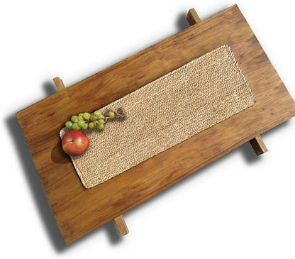 Woven Placemats One Table Runner 36 Inches Long Rattan Placemat Rectangle Runners Natural Wicker Heavy Braided Straw Place Mats Braided Outdoor Placemats for Patio Table, 35.83 X 12.99inch