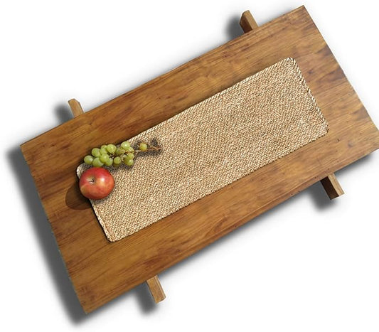 Woven Placemats One Table Runner 36 Inches Long Rattan Placemat Rectangle Runners Natural Wicker Heavy Braided Straw Place Mats Braided Outdoor Placemats for Patio Table, 35.83 X 12.99inch
