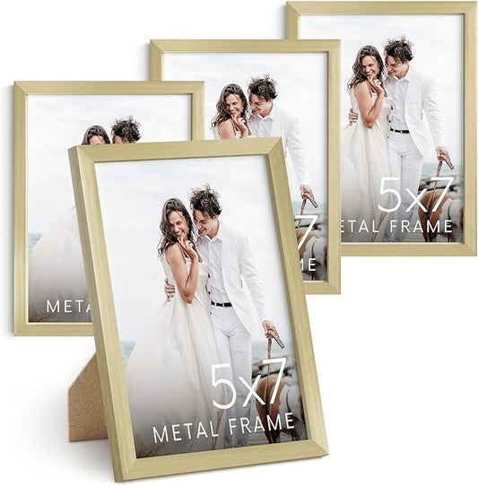 HAUS AND HUES Standalone Gold Aluminum Frame Set of 4-5x7