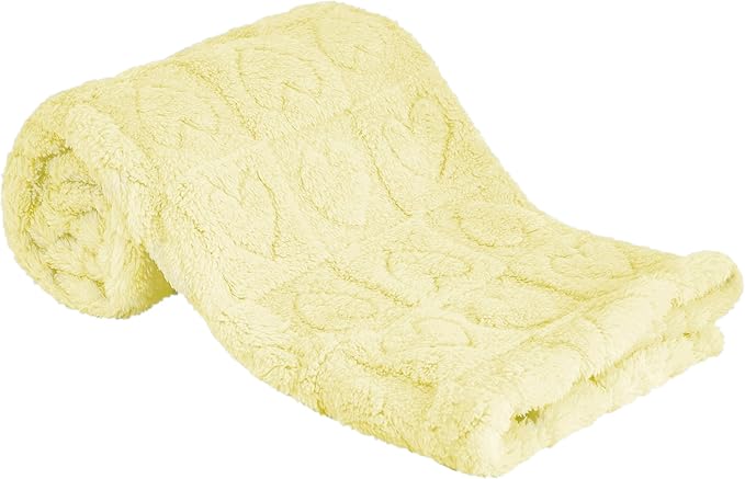 Fleece Baby Blanket Heart Checkered Blanket, Ultra Soft Cozy Baby Blankets for Girls Boys, Fluffy Infant Toddler Newborn Receiving Blankets for Crib Stroller 30”×40” (Yellow)