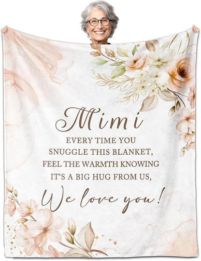Mimi Gifts for Grandma, Mimi Gifts Throw Blanket 60" x 50", Mimi Mother’s Day, Mimi Birthday Gifts, Gifts for Mimi, Mimi Gifts from Grandchildren, Mimi Gift Ideas for Christmas Birthday