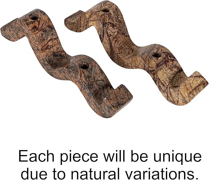 Bloomingville Marble Wave Double Taper Candle Holder, Brown Forest