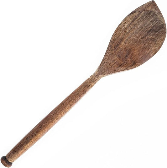 Labrea Life and Home 1pc Solid Acacia Wood Corner Spoon Kitchen Utensils Cooking Baking Home Essentials 12 Inch