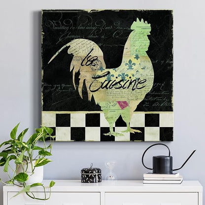 Abstract Wall Art Animals Poster for Bedroom and Living Room,French Rooster Wall Art, Ready to Hang, 24'' x 24''