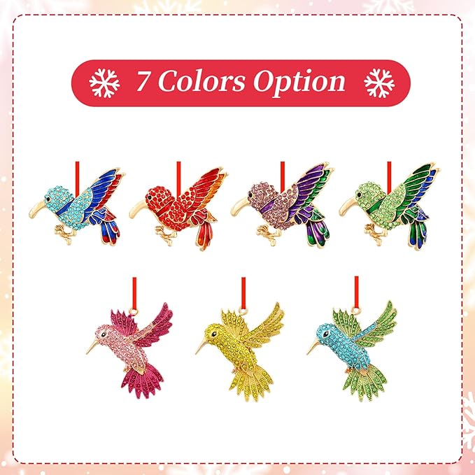 PETCEE Hummingbird Gifts for Women - Blue and Red Metal Bird Christmas Ornaments 2025 Hummingbird Keepsake Ornament for Friend Mother Wife Co Worker Daughter