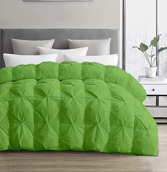 SLEEP-NEST Oversized King Comforter 120x120 Extra Large Breathable Down Alternative 1 Piece Pinch Pleated Comforter Duvet Insert with 8 Tabs/Loops for All Season Lightweight & Soft, Moss
