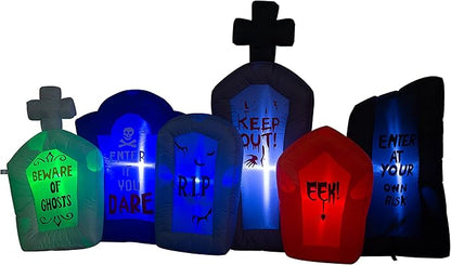 7.5 Foot Long Halloween Inflatable Tombstones Haunted House Prop LED Lights Decor Outdoor Indoor Holiday Decorations, Blow up Lighted Yard Home Garden Party Decoration