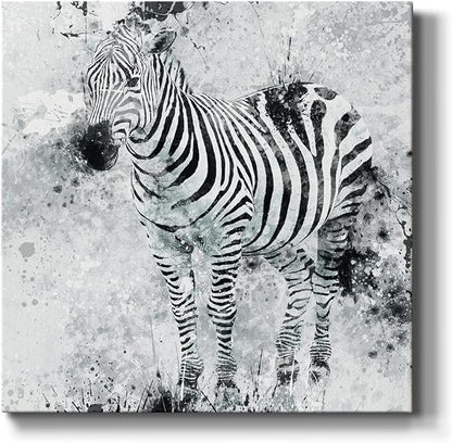 Canvas Wall Art Animals Theme for Home Décor, Zebra I Wall Art, Ready to Hang, 16'' x 16''