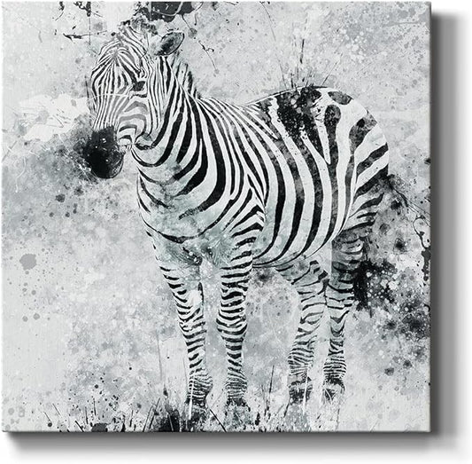 Canvas Wall Art Animals Theme for Home Décor, Zebra I Wall Art, Ready to Hang, 16'' x 16''