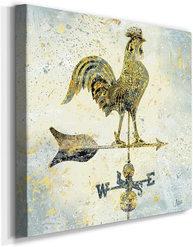 Canvas Prints Wall Art Animals Painting for Wall Décor, Americana Rooster Wall Art, Ready to Hang, 32'' x 32''