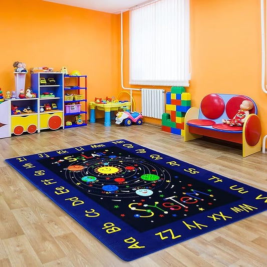 Kids Rug 3x5 Rug Baby Floor Mat Kids Educational Rug Area Rug for Learning Alphabet Play Mats for Babies and Toddlers Nursery Rug Kids Room Rugs for Bedroom Carpet
