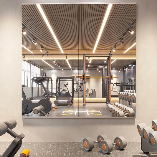 Home Gym Mirror, 79X32 Inch(Each)-2Pcs, Large Exercise Mirror, Frameless Full Body Mirror, Tempered Glass, Wall Mounted for Gym, Yoga, Bedroom, Dance Studio
