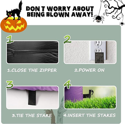 8.7 FT Long Halloween Inflatable Spooky Pumpkin Outdoor Decoration, Holiday Decorations Built-in White LED Light Blow Up Halloween Decorations for Yard, Garden, Lawn,Holiday, Party