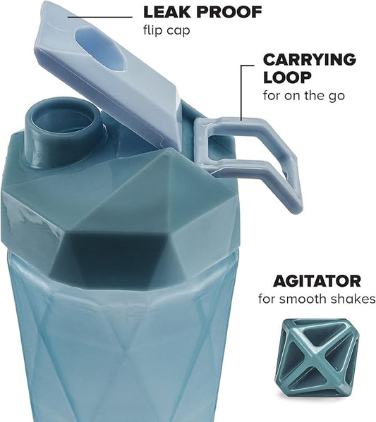 Classic 28oz Blender Shaker Bottle | Protein Shaker Bottle with Diamond Agitator | Shaker Cup with Carrying Handle and Dishwasher Safe | Navy - 28-Ounces