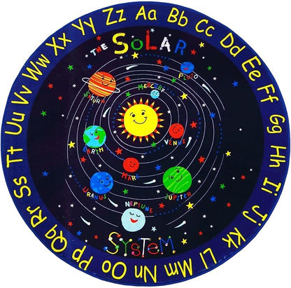 Kids Rug 4x4 Play Mats for Babies and Toddlers Kids Room Rug Play Mat for Children Toddlers,Circle Rug Kids Classroom Playroom Play Rug Round Rug Alphabet Nursery Area Rug
