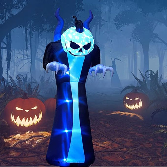 10Ft Giant Halloween Inflatables Pumpkin Halloween Decorations Inflatables with LED Light Sandbags Stakes Strings Halloween Inflatables Outdoor Decorations Blow Up Inflatable Holiday Yard Decoration