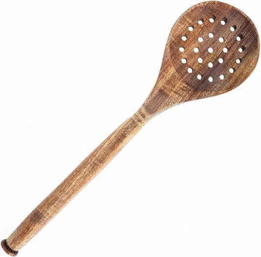 Labrea Life and Home 1pc Solid Acacia Wood Skimmer Kitchen Utensils Cooking Baking Home Essentials 12 Inch